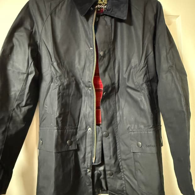 바버 애쉬비 왁스 자켓 블랙 S