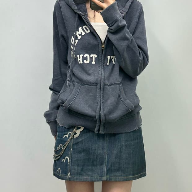 아베크롬비 y2k 와투케 네이비 헤비코튼 후드집업