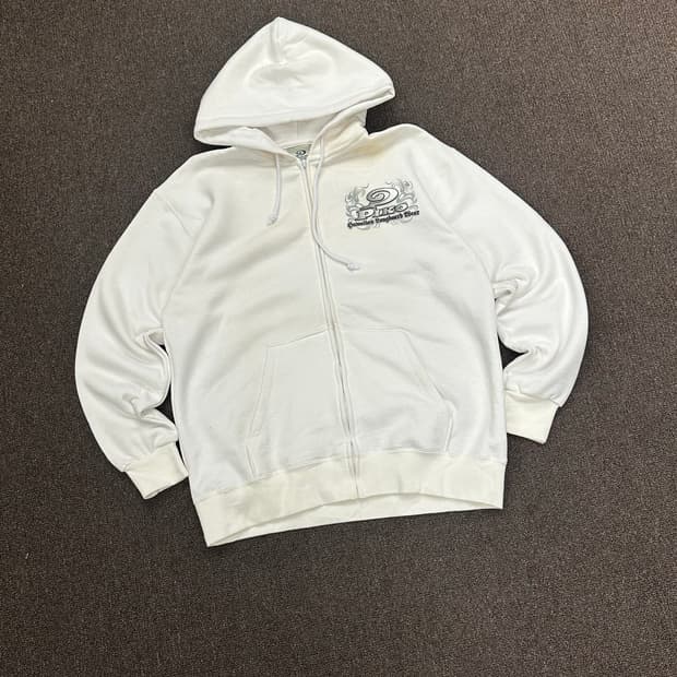 M)PIKO vintage 트리발 화이트 후드집업