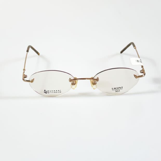 서전 SJ LAGENT 티타늄 무테 오벌 프레임 빈티지 틴트 안경