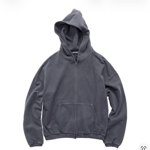 4) 폴리테루 오버다이드 집 후디 블루 그레이