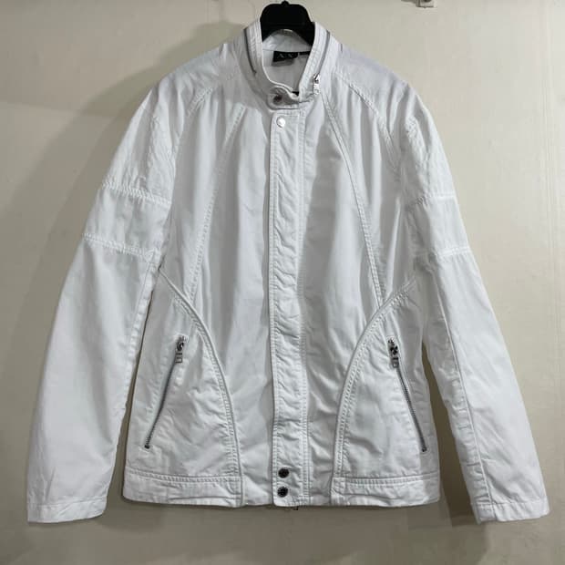 아르마니 익스체인지 화이트 라이더 자켓