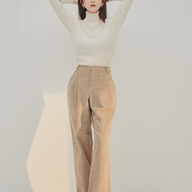 (남녀공용L -33인치) 아비에무아 투턱 코듀로이 와이드 팬츠