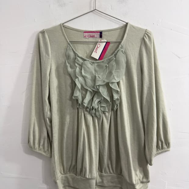 et cheri soft mint frill top