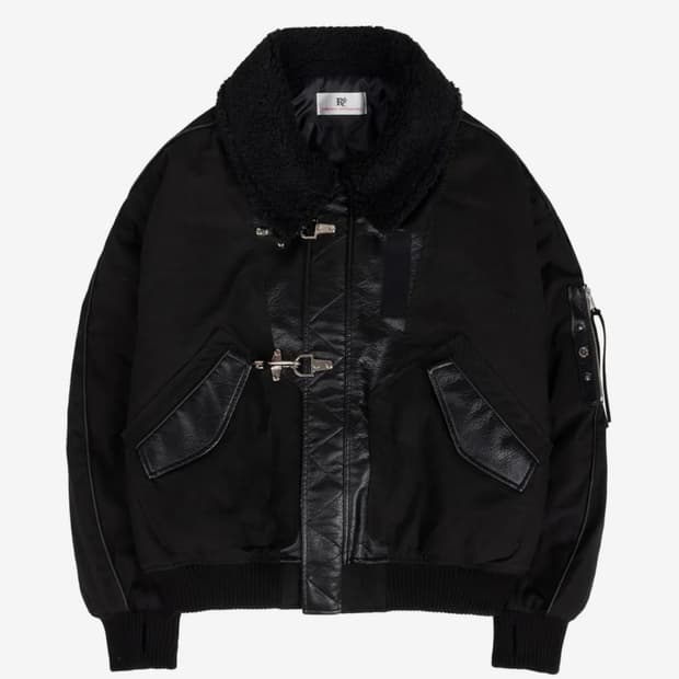 RSSC x 포그서비스 레더믹스 코튼 봄버 자켓 2사이즈