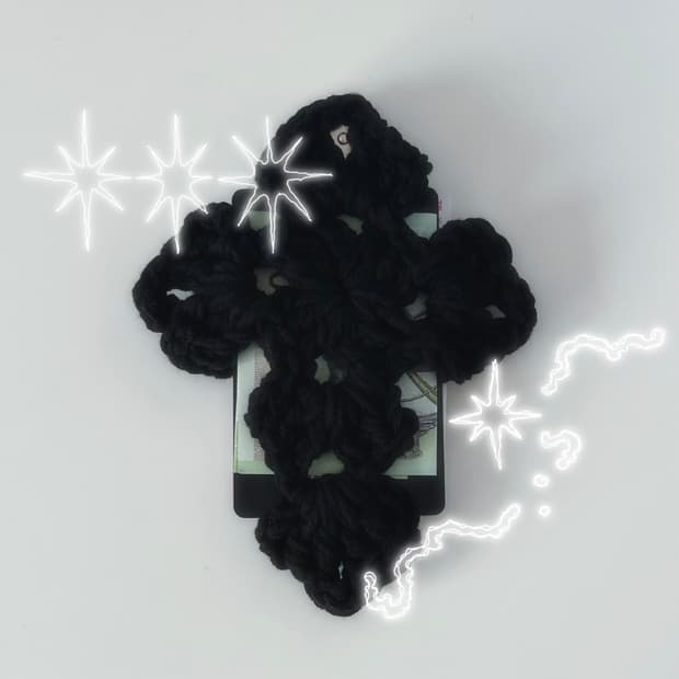 핸드메이드 뜨개 카드지갑