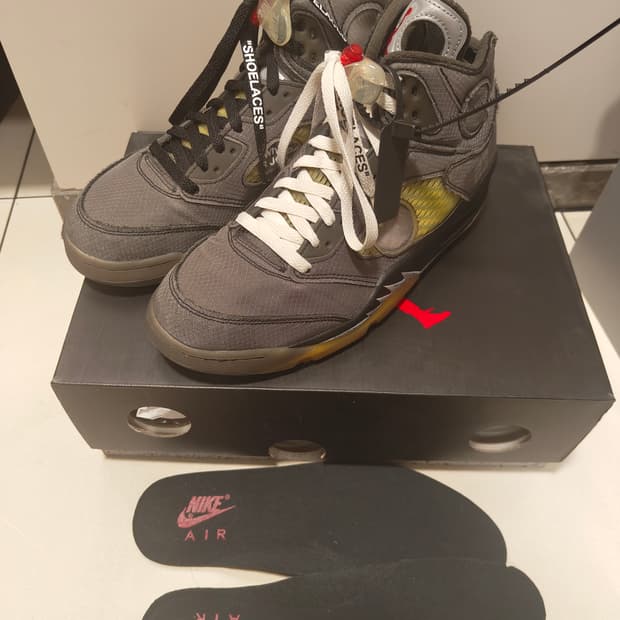 나이키 오프화이트 조던5 무슬린 270