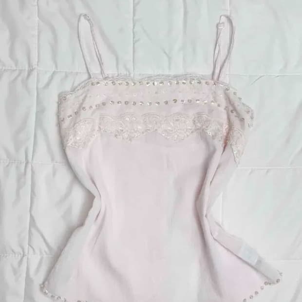 리즈리사 히메갸루 핑크 레이스 나시