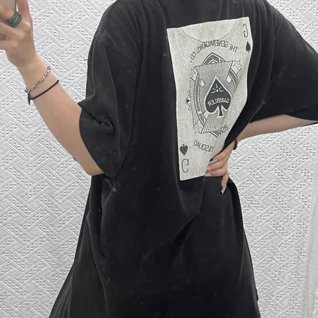 제네럴웍스 스트릿 펑크 갬블러 트럼프 카드 반팔티 4XL C13303