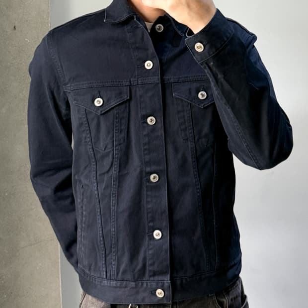 콰드로 네이비 트러커 자켓