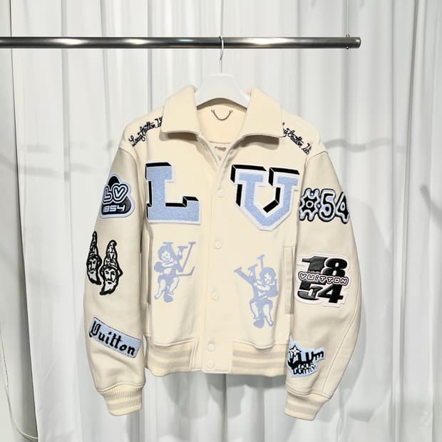 (50)루이비통 크림 바시티 자켓