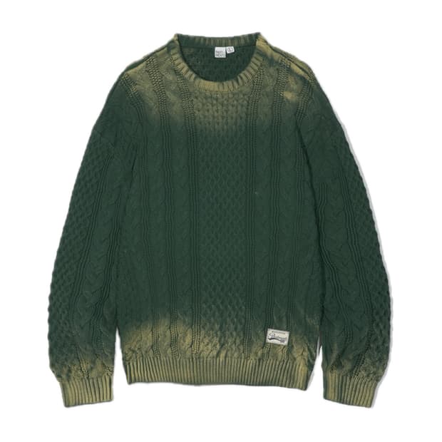 PARTIMENTO 파르티멘토 스프레이 다잉 피셔맨 니트 스웨터 그린