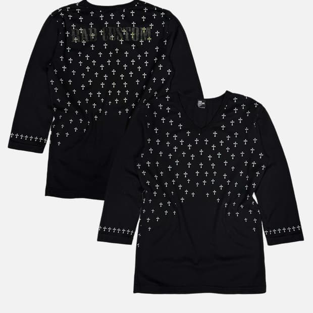 RAD CUSTOM cross pattern back logo t