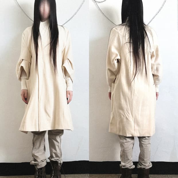 too good x 10corsocomo 드레이프 슬리브 써머 울 롱코트