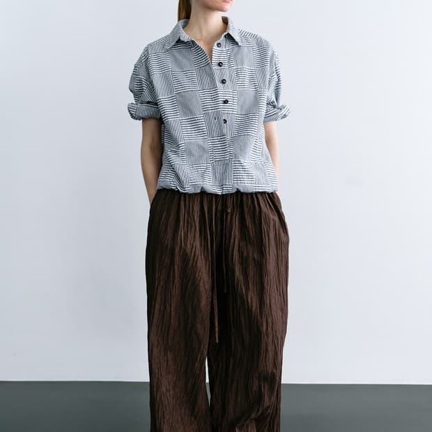 문달 moondal Char Wrinkled Pants 링클 와이드 팬츠