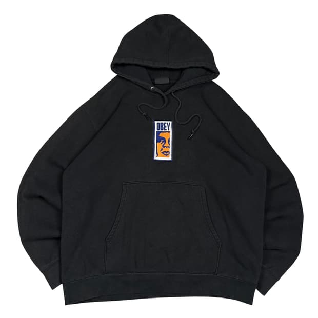 오베이 블랙컬러 후드티