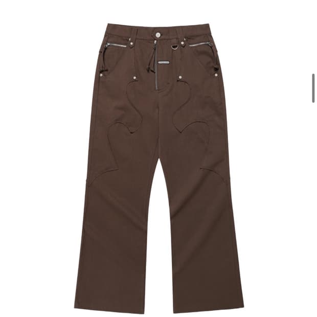 더바이닐하우스 웨스턴 부츠컷 팬츠 브라운