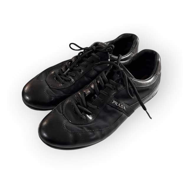 [270] 프라다 스포츠 로고 블랙 레더 스니커즈