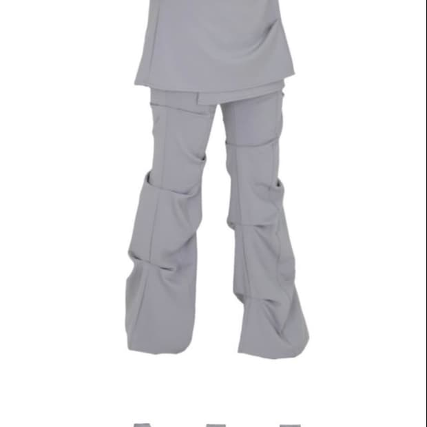 오호스 wrap over tuck pants m