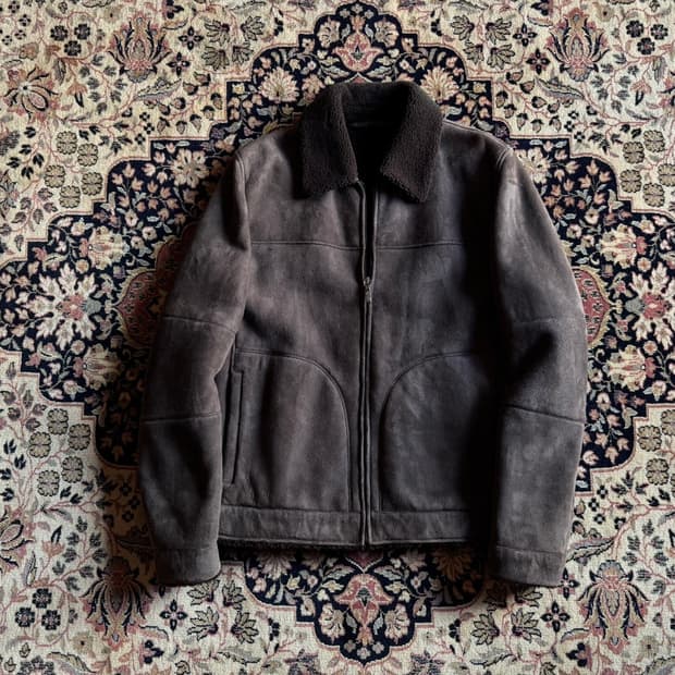 로로피아나 시어링 레더 자켓 100