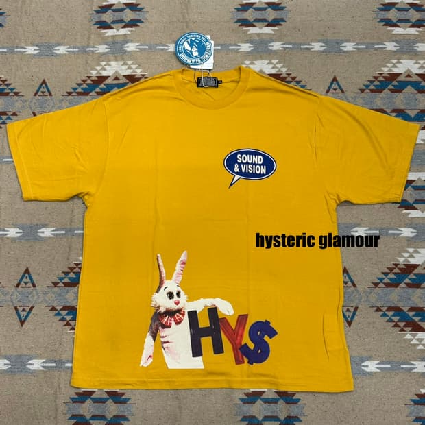 [XL][100] 히스테릭글래머 사운드엔 비전 티셔츠 옐로우