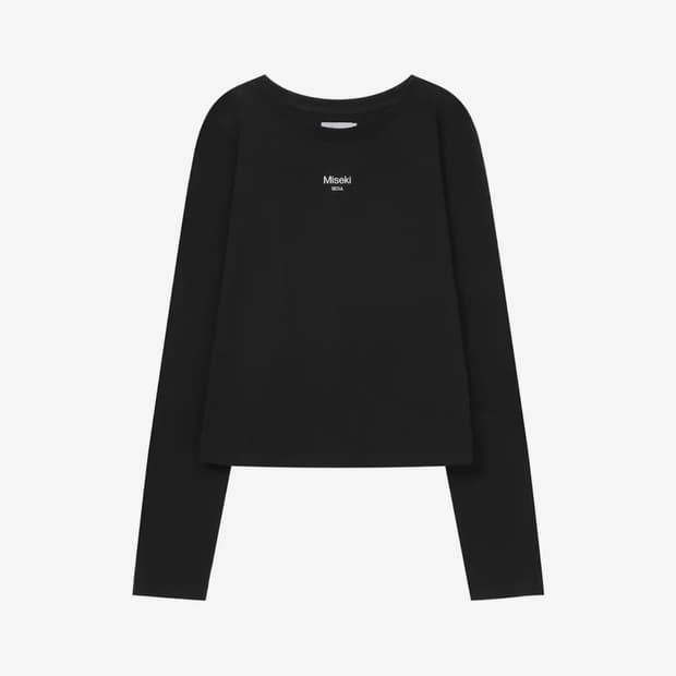 미세키 서울 Mini logo long sleeves Black