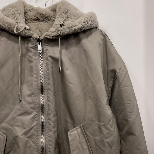 자라 맨즈 리버시블 밍크 후드 ma-1 항공점퍼