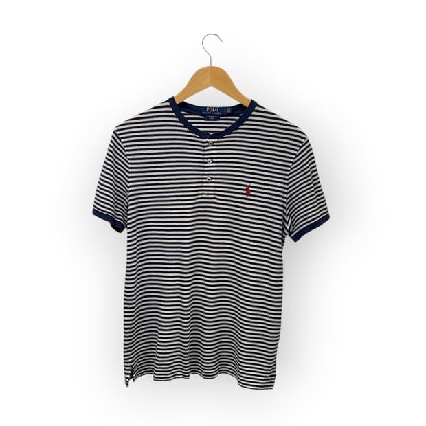 No.-A125.  ■ 폴로 랄프로렌 스트라이프 헨리넥 티셔츠 S  ■