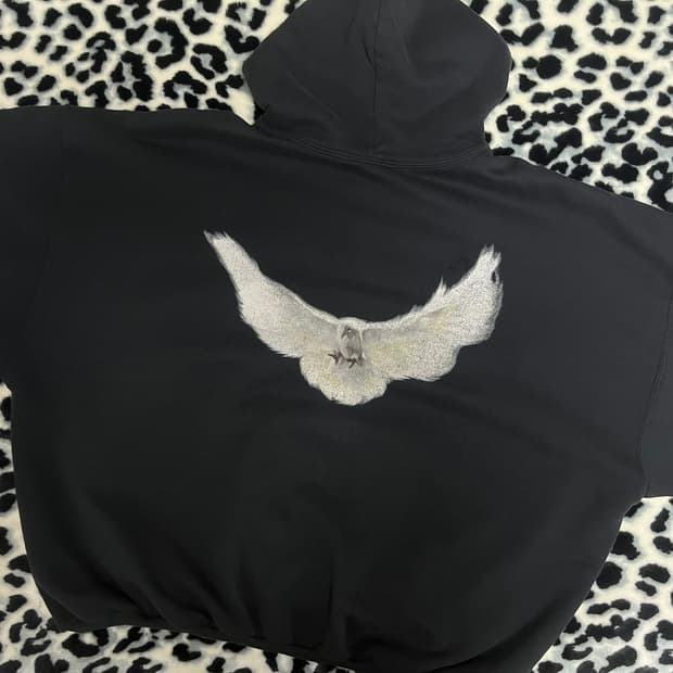 이지 갭 발렌시아가 도브 후드 워시드 블랙