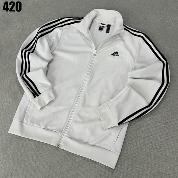 아디다스 삼선 화이트 트랙탑 