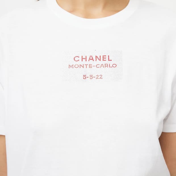 샤넬 크리스탈 몬테카를로 로고 반팔 티셔츠