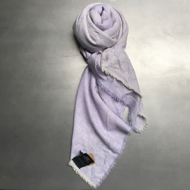 구찌 실크 혼방 스카프 퍼플