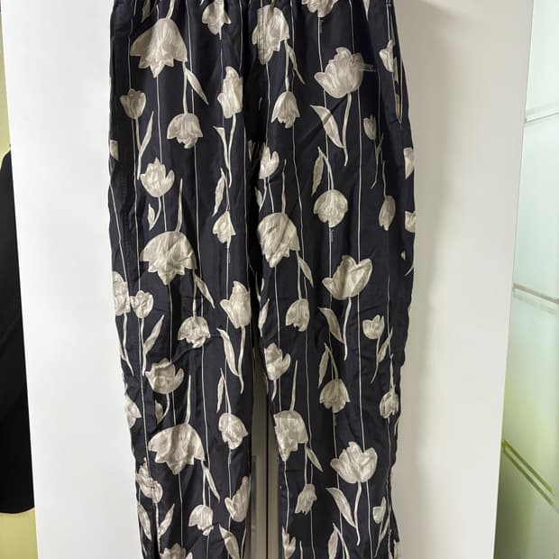 19SS 슈프림 실크 플라워 팬츠 