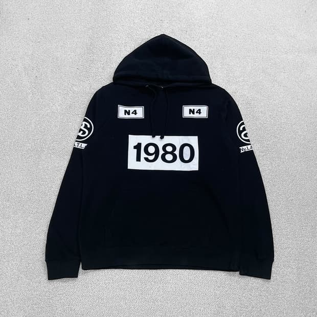 스투시 Stussy N4 1980 후드티 블랙