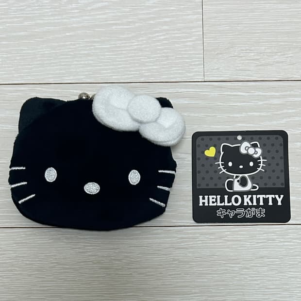 헬로키티 가마구치 동전 지갑 블랙 검정