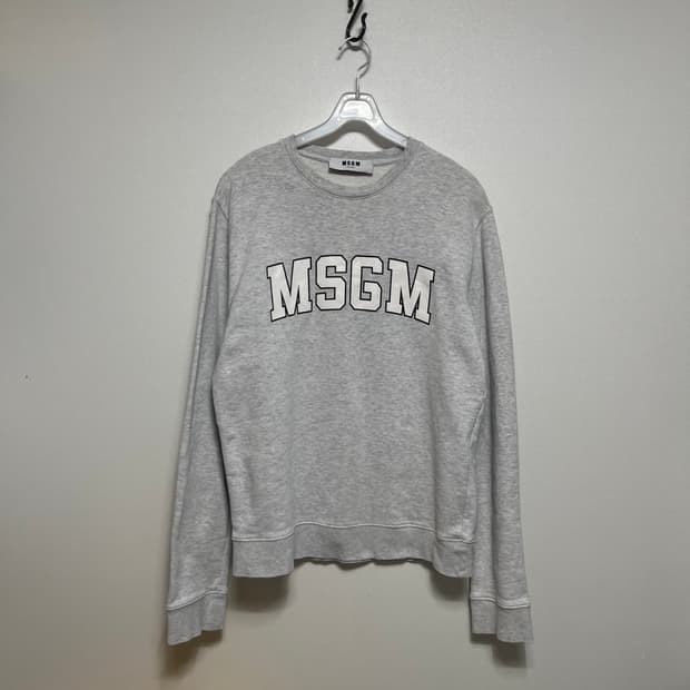 MSGM 로고 맨투맨 그레이 S