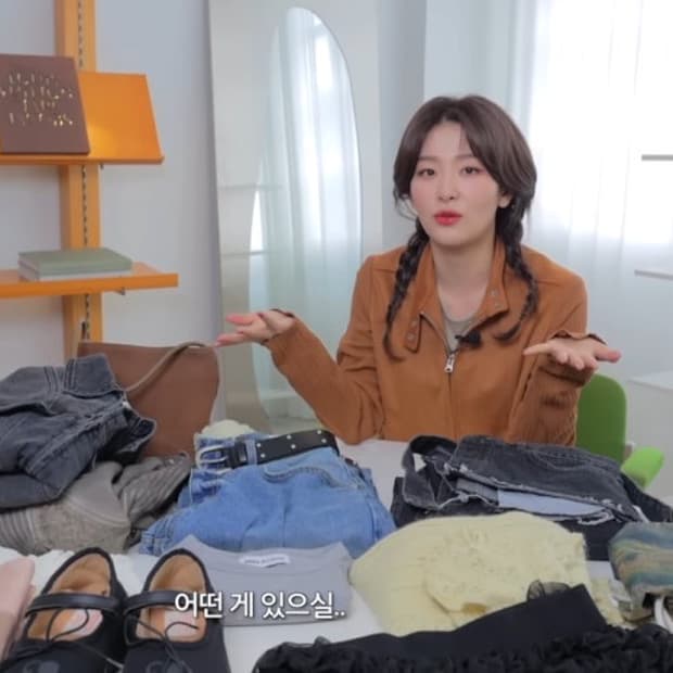 레드벨벳 슬기 착용 Gyeong 경 mixed leather 레이서 자켓