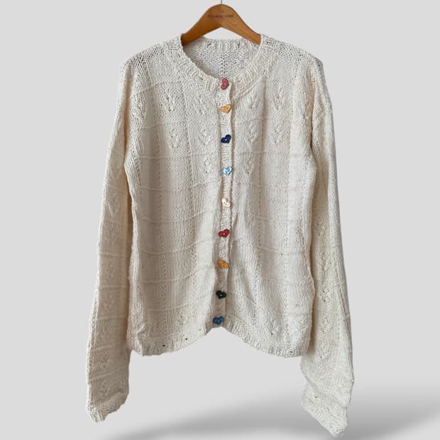 (여성F)빈티지 케이블 니트 가디건