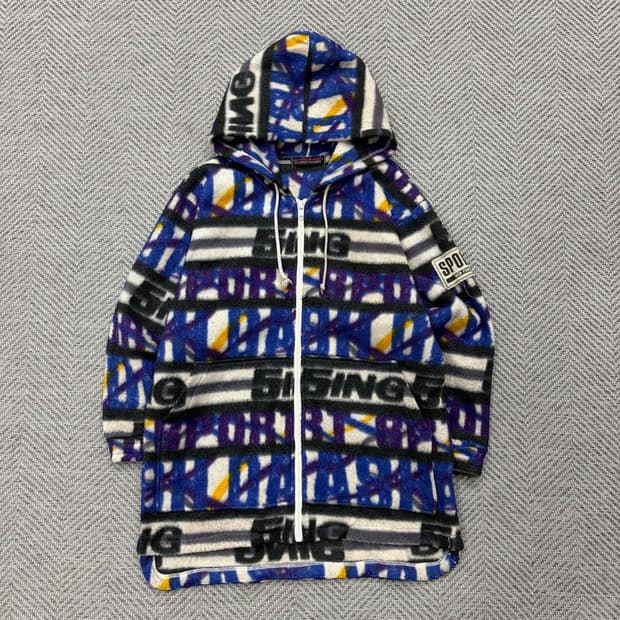 spoliner 레터링 패턴 플리스 자켓 v1435