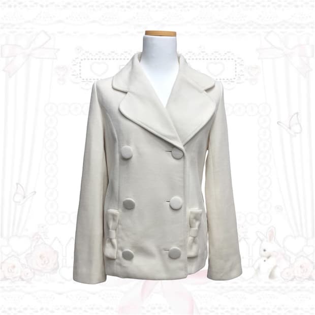 리즈리사 리본 화이트 반코트 히메갸루 라떼갸루