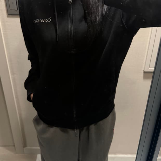 켈빈클라인 블랙 후드집업 L