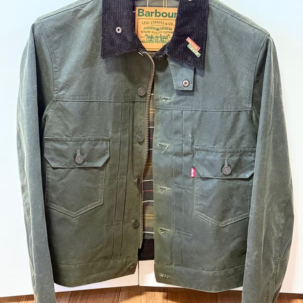 리바이스바버 타입2 왁스자켓 올리브 S사이즈