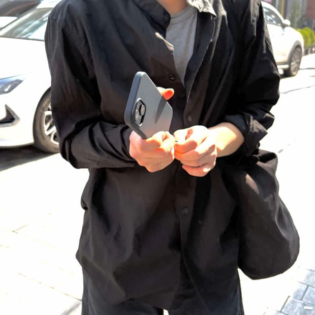 이세이 미야케 스탠딩 카라 셔츠