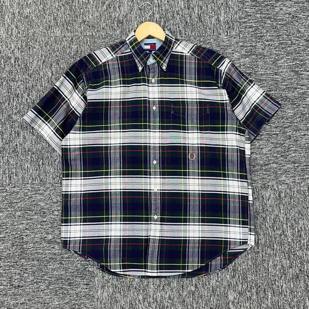 (XL)타미 체크 빈팔셔츠-M609