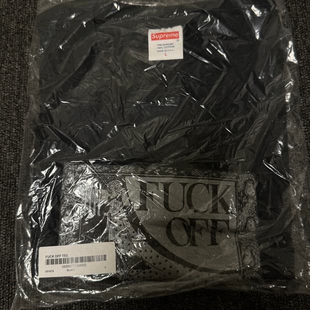 [L] 슈프림 FUCK OFF 반팔티 블랙