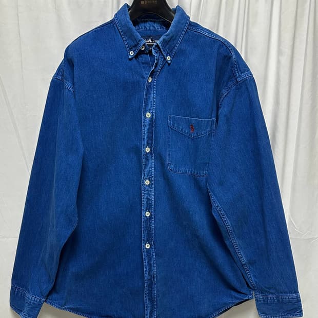 no.177 폴로 랄프로렌 진청데님 셔츠 xl 상태 s급