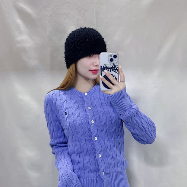 폴로 랄프로렌 큐알 포니 꽈배기 가디건 