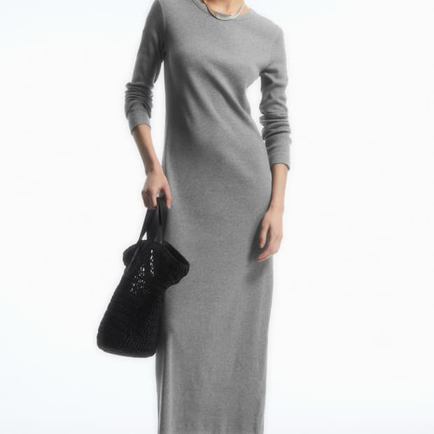 COS 코튼 코튼 리브드 드레스 원피스 S사이즈