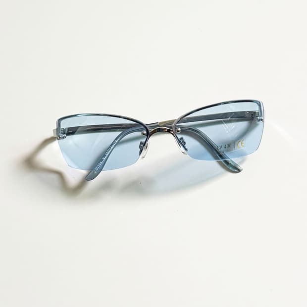 I.COM 무테 스퀘어 블루 틴트 빈티지 데드스탁 선글라스