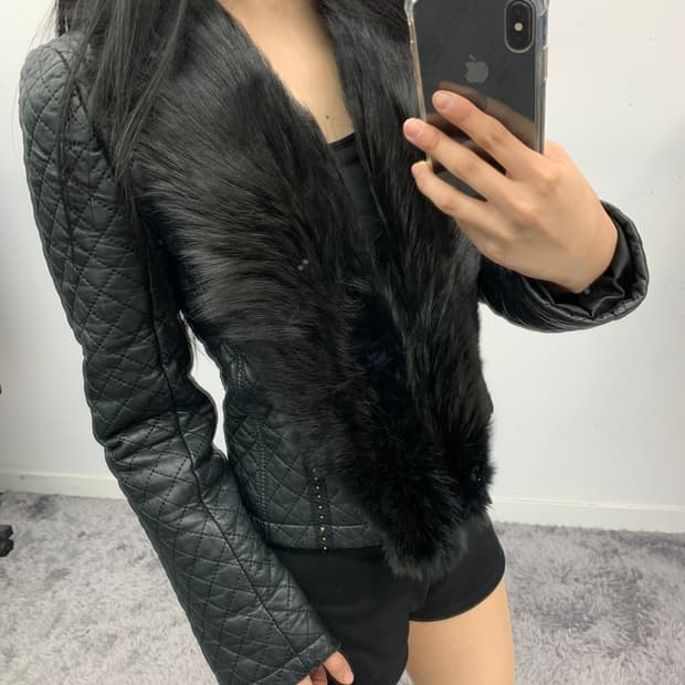 램스킨 퀄팅 자켓